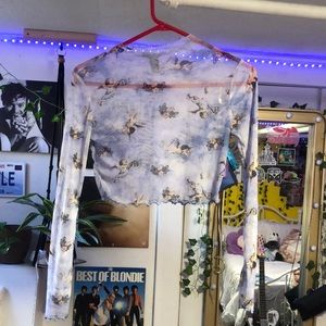 Forever 21 size small purple mesh shirt